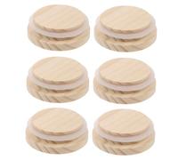 NOLITOY 6 pièces Lot de Couvercles Ronds pour Bouteilles et Pots Couvercles de Pin avec Joint Silicone Réutilisables pour Cuisine Maison et Rangement Alimentaire