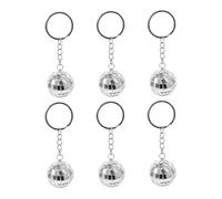 NOLITOY 6 pièces Miroir Clés de Fête Accessoires de Noël de Fête Années Décorations Stylées Porte Clés Compactes et Légères pour