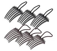 NOLITOY 6 pièces Peignes Élastiques pour Cheveux avec Bande Flexible Accessoires de Style pour Femmes Peigne Volume Ponytail pour Cheveux Épais et Longs Outils de Coiffure Résistants