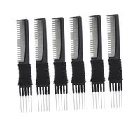 NOLITOY 6 pièces Peignes Queue Professionnels Acier Rigide Peignes Coiffage Multi-fonctions sans Casse pour Salon de Coiffure et Chignons Accessoires Cheveux Résistants et Doux pour