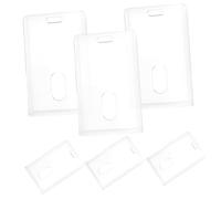 NOLITOY 6 pièces Porte-badge Transparent Acrylique Protège-cartes Identité Étui Rigide Double Face pour Employés Étudiants Personnel Protection Pratique