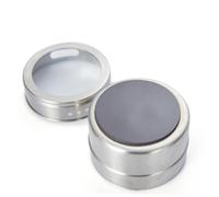 NOLITOY 6 pièces Pot Épices Magnétique Acier Inoxydable Visible Bocal Rangement Cuisine pour Sel Sucre Conteneur Assaisonnement Compact Facile à Remplir