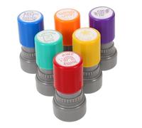 NOLITOY 6 Pièces Timbres Auto Encreurs Enseignants pour Évaluation et Récompense Scolaire Motivants Colorés pour Devoirs et Encouragement des Élèves Classe