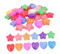NOLITOY 60 pièces Boules Plastiques Étoile et Cœur pour Piscine à Balles Résistantes et Légères de Natation Coloré pour Garçon Fille Adapté Aux Jeux Intérieur et Extérieur