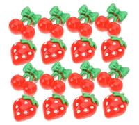 NOLITOY 60pièces Décorations De Nail Art Résine Fruits Colorés Charms Kawaii Fraise Cerise Pour Créations Artisanales Éléguantes