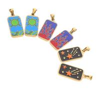 NOLITOY 6pièces Pendentifs Acier Forme De Tarot Charms De Bijoux Pour Colliers Et Porte-clés Adornement Élégant Pour Accessoires De Mode