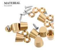 NOLITOY 8 Pièces Brass Cone Shaped Cutting Board Feet Wood Base Riser for Jewelry Boxes Display Trays Stable Non Slip Small Furniture Hardware
