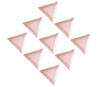 NOLITOY 80 Pièces Assiette Triangulaire Nail Art limes à ongles électriques clou joyau du visage stickers outils manucure outils de rangement triangulaires plateaux de manucure rose