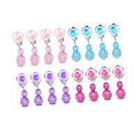 NOLITOY 8paires Boucles Oreilles Clip Garçon Fille Motifs Dessins Animés Pour Filles Occasions Spéciales Cadeau Décorations Oreilles Accessoire Acrylique Sûr