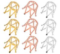 NOLITOY 9 pièces Set de Décorations Couronne pour Petits Gâteaux Mini Tiaras Strass Doré Argent et Rose Doré Embellissements Gâteau Princesse pour Anniversaire et Mariage