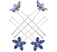 NOLITOY à Cheveux Accessoires Élégants en Alliage Bleu de U Scintillants pour Coiffure de Mariée et Demoiselles d'honneur lors de Mariages