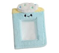 NOLITOY Album Photo en Peluche Bleu 3 Pouces Mini Livre Photo Mignon Poche pour Cartes Postales Pages Protectrices PVC Résistantes pour Collectionner et Exposer