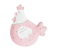 NOLITOY Assiette à Dessert en Céramique Rose de Poule Plat à Biscuits et Porte-Dessert Décoratif pour Gâteau Plateau de Buffet Original et Pratique Cuisine et Réception