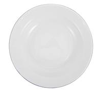 NOLITOY Assiette Émaillée Ronde Blanche 26 Cm, Plat Cuisine Polyvalent pour Apéritifs et Accompagnements, Assiette Réutilisable Légère Style Vintage Camping et Service à Table