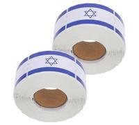 NOLITOY Autocollants Drapeau Israélien 50 X 30 MM 2 Rouleaux Résistants à L'Eau Étiquettes Autocollantes Polyvalentes pour Scrapbooking Valises Paquet et Événements Juifs