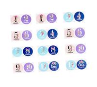 NOLITOY Autocollants Jalons Bébé 24 Pcs Fleurs, Stickers Étapes Importantes -né, Accessoires Photo pour Premières Années, Utilisation sur Vêtements et Couvertures, sans Danger Peau,