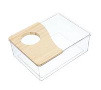 NOLITOY Bac à Sable en Acrylique Transparent pour Toilette Et Bain De Hamsters, Gerbilles, Cochons d'Inde Accessoire Compact pour Cage Intérieure 20x15x8 Cm