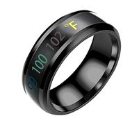 NOLITOY Bague De Couple Intelligente Avec Thermomètre En Acier Inoxydable Avec Affichage Numérique De La Température 1 Pièce