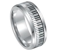 NOLITOY Bague Doigt Piano Acier Inoxydable Rotative Design Créatif Unisexe Cadeau Musique