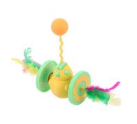 NOLITOY Balle Oscillante pour Chaton Plumeau, Interactif Oscillant pour Chats D’intérieur, Jeu D’Exercice Stimulant L’Instinct de Chasse, Balle Légère et Compacte pour Divertissement