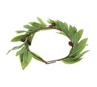 NOLITOY Bandeau Cheveux Vert en Tissu Feuilles D'olivier Simulées, Accessoire Coiffure Stylé pour Fête et Carnaval, pour Mariées et Garçon et Filles