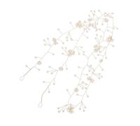NOLITOY Bandeau Mariage Perlé Doré en Cuivre 1 Mètre Accessoire Coiffure Mariage Fleur 5 Pétales Bandeau Demoiselle D’honneur Élégant Vigne Cheveux Raffinée