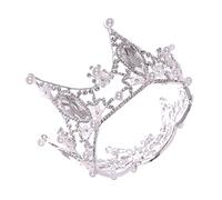 NOLITOY bandeau strass couronne baroque robe soiree robe de gala Couronne de photo casque de mariage pour la mariée bande de cheveux de perle couronne brillante Tiare alliage blanche