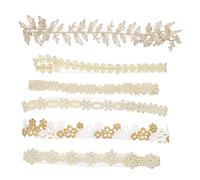 NOLITOY Bandeaux en Dentelle pour Bébé Fille 6 Pièces Ornés de Fleurs Colorées, Élastiques et Légers, Accessoires Cheveux Bébé pour Fête et Quotidien, Ensemble Mixte Motifs Floraux Variés