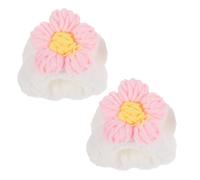 NOLITOY Bandes Souples Lavables de Fleur pour Poignet, 2 Pièces en Tissu Éponge Corail, Pratiques et Portables pour Nettoyage du Visage