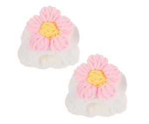 NOLITOY Bandes Souples Lavables de Fleur pour Poignet, 2 Pièces en Tissu Éponge Corail, Pratiques et Portables pour Nettoyage du Visage