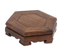 NOLITOY Base Hexagonale en Bois De Poutripois, Socle Rond pour Support Pot Fleurs Intérieur Et Extérieur, 10 Cm x 12 Cm x 3 Cm, Support Décoratif pour Objets d'art Et Vase