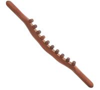 NOLITOY Bâton de Massage Manuel en Bois de Hêtre Carbonisé Double Rangée de 20 Billes Perles Outil de Massage Corporel pour Dos Cou et Jambes Petit Format Léger pour Automassage et