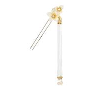 NOLITOY Bâtonnet à Cheveux Ancien en Alliage Jaune Élégant Fleurs Rétro, Accessoire Cheveux Chic pour Festival ou Photographie, pour Fille ou Petite Amie