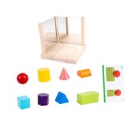 NOLITOY Blocs Miroirs Créatifs pour Garçon et Filles, Éducatif Géométrique en Bois, Jeu de Construction de Formes Variées pour Entraînement la Pensée Logique et Développement Motricité