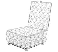 NOLITOY Boîte à Bijoux Cristal Ajourée Décorative Argentée pour Bagues Colliers Bracelets Étui de Rangement Élégant pour Bijoux Précieux et Petits Objets Organiseur Luxe pour Maison et