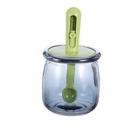 NOLITOY Boîte à Condiments Rétractable avec Cuillère Intégrée Pot à Épices Verre Transparent Hermétique Rangement Ajustable pour Sel Sucre et Assaisonnements de Cuisine