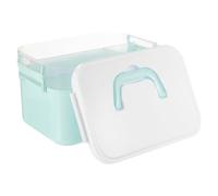 NOLITOY Boîte à Outils Manucure Grosse Taille Bleue en Plastique PP Boîte de Rangement Portable pour Vernis à Ongles et Fournitures Nail Art Compartiments Amovibles Poignée Ergonomique