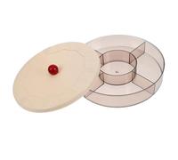 NOLITOY Boîte à Snack Ronde avec Couvercle Hermétique Compartiments Multiples pour Fruits Secs Noix et Bonbons Plateau de Service Portable pour Apéritif et Rangement de Collations pour