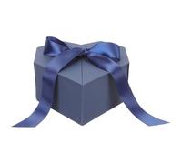 NOLITOY Boîte de Cœur Bleu Marine pour Présents Boîte à Souvenirs Légère en Papier et Polyester pour Ranger Petites Décorations Rouges à Lèvres et Tirelire pour L'Argenté Liquide