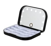 NOLITOY Boîte De Rangement à Led Avec Miroir Éclairant Organisateur Portable Pour Faux Pratique Pour Maquillage Au Quotidien Et Voyage