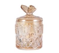 NOLITOY Boîte de Rangement en Verre Grosse Taille pour Coton-Tiges Porte-Cosmétiques Multifonction Transparent Marron Clair Récipient Stockage Maquillage et Accessoires Bureau et Salle