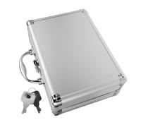 NOLITOY Boîte de Rangement Métallique Portable avec Serrure à Clé Mallette Rigide en Aluminium à Deux Couches Mousse Organiseur Sécurisé pour Outils Appareils Photo et Accessoires de