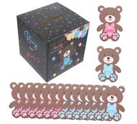 NOLITOY Boîte de Révélation du Genre avec Couvercle Jeu de Cartes pour Fête Gender Reveal Décoration Unique pour Anniversaire et Shower