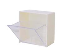 NOLITOY Boîte Murale Porte-Coton Démaquillant Compacte en Plastique Solide Ouverture Rabattable pour Salle De Bain Et Rangement Cosmétique Pratique