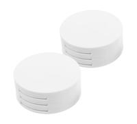 NOLITOY Boîte Porte-houppette Blanche 2 Pièces, Palette Ronde à 3 Couches avec Miroir, Poudrier Vide pour Fards à Paupières et Blush, Étui Compact Portable pour Maquillage DIY et