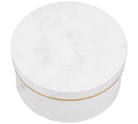 NOLITOY Boîte Présent Ronde en Carton Marbré Blanc Petit Format 18X9 CM pour Emballage Fleurs Jardinière Papier Couvercle Coffret Offrir pour Bouquets et Décoration Festive