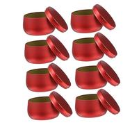 NOLITOY Boîtes à Thé Rondes Hermétiques 240ml En Fer Rouge Lot De 8 Boîtes Artisanales Polyvalentes Pour Bonbons, Bijoux, Bougies Et Rangement Maison