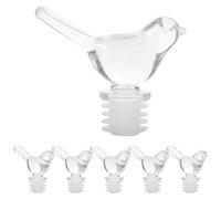 NOLITOY Bouchons de Vin Étanche Réutilisable Joint en Silicone en Acrylique 6pcs pour Bouteilles de Vin et Vinaigre pour Fêtes et Mariages