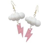 NOLITOY Boucles D’oreilles Pendantes Nuage Et Éclair Grand Format En Acrylique Léger, Météo Pour Femmes, Usage Quotidien Et Fêtes, Design Original Et Coloré
