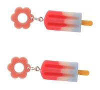 NOLITOY Boucles D'oreilles Pendantes Forme Crème Glacée en Résine Rouge Légères et Faciles à Porter pour Femmes, Usage Quotidien ou Cérémonies